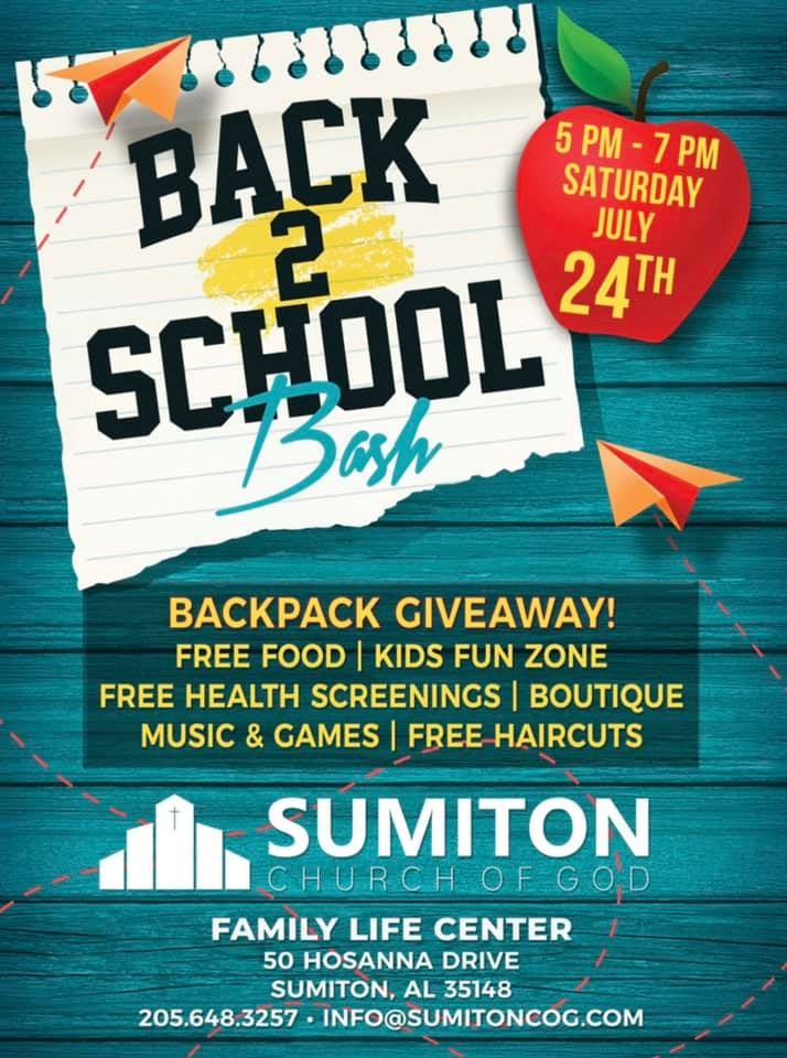 Sumiton Church of God holding Back2School Bash