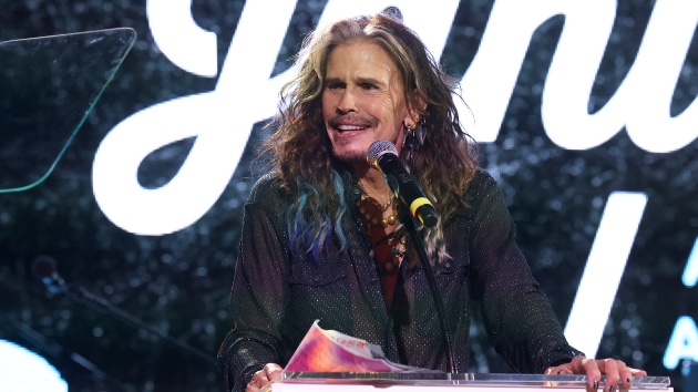 Giant photo of Steven Tyler on display at Los Angeles’ Sunset Marquee for a good cause