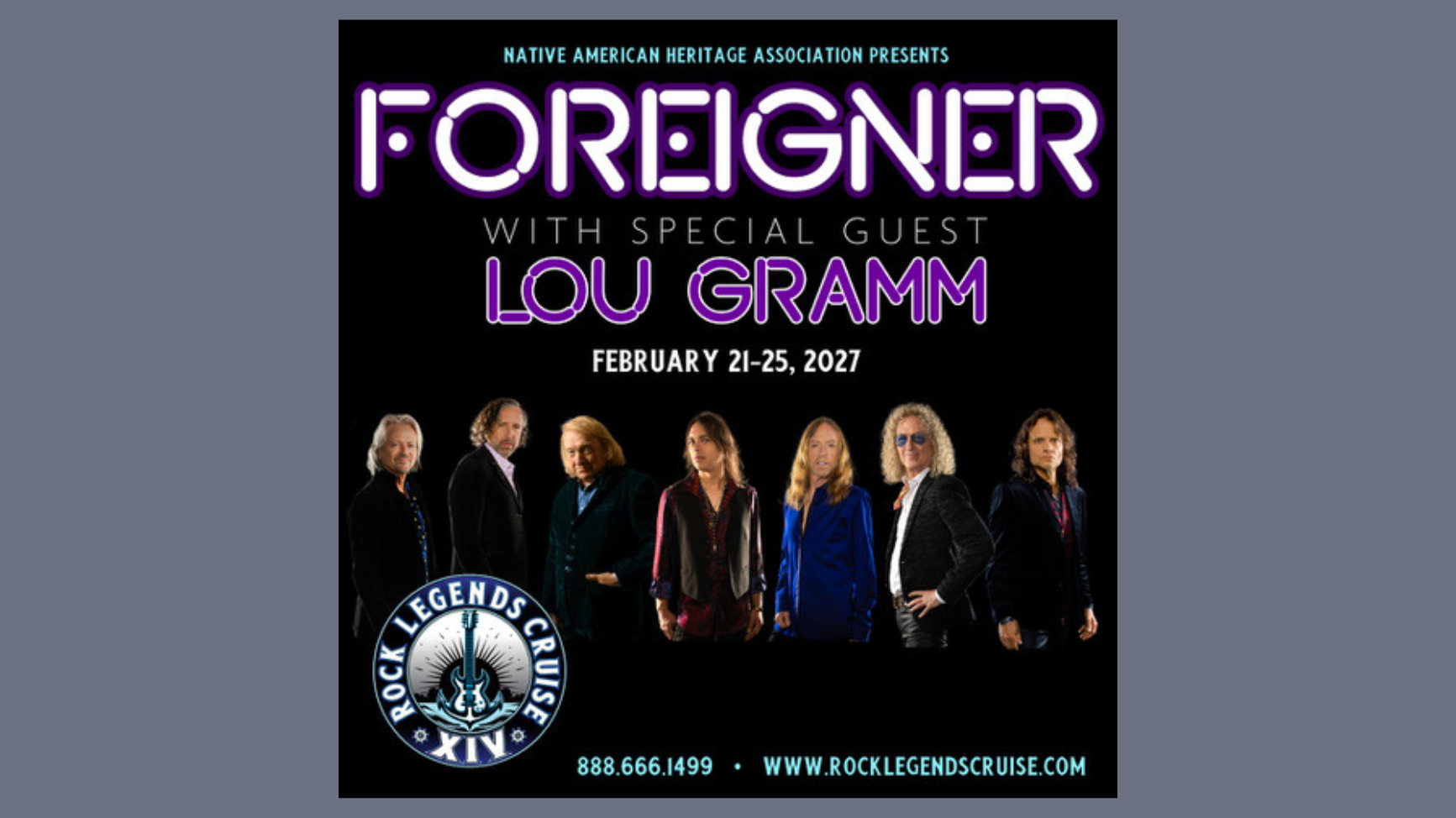 Foreigner to set sale on the 2027 Rock Legends Cruise